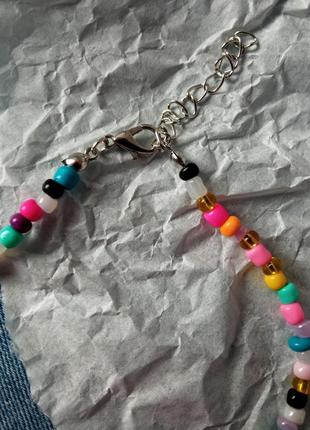 Разноцветный чокер из бисера, ожерелье из бисера, украшения из бисера3 фото
