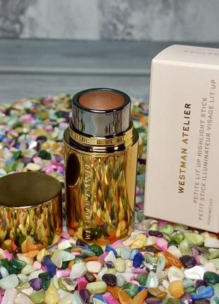 ❤️‍🔥 оригінал хайлайтер westman atelier lit up glow highlighter stick brulee brûlée - glassy bronze gold