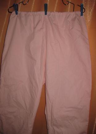 Удобные на резинке розовые пижамные спальные штаны домашние зауженные бриджи мом большой размер2 фото