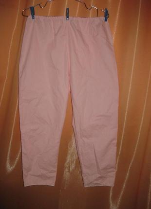 Зручні на резинці рожеві піжамні штани брюки домашні завужені бріджи км1614 піжама великий розмір