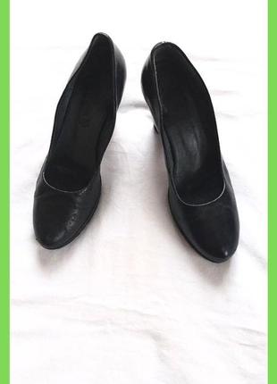Черные туфли лодочки кожа каблук р.40 26,5см германия2 фото
