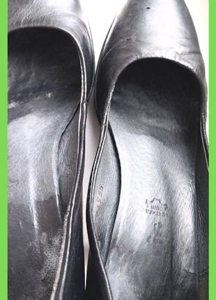 Черные туфли лодочки кожа каблук р.40 26,5см германия3 фото