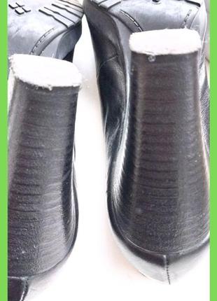 Черные туфли лодочки кожа каблук р.40 26,5см германия5 фото