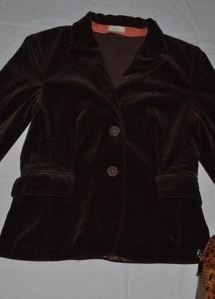 Классический велюровый пиджак / блэйзер с атласной отделкой в тон пиджака бренда hirsch (gernany)