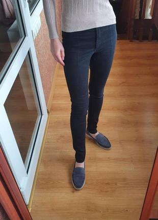 Черные базовые узкие брюки/джинсы/джеггинсы/лоски узкие/прямые h&amp;m2 фото