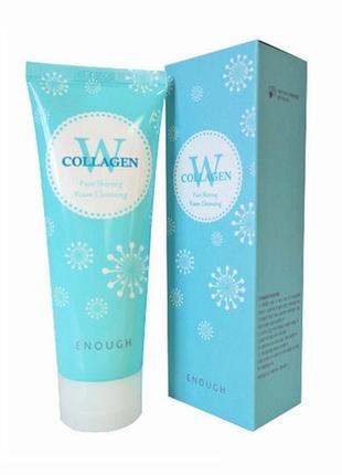 Пенка для умывания enough w collagen pure shining foam cleansing с морским коллагеном, 100 мл