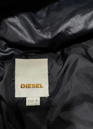 Шикарний стеганный темно-синий пуховік от diesel.3 фото