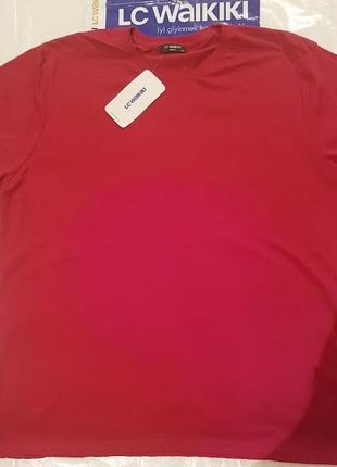 Мужская футболка бордовая lc waikiki / лс вайкики с круглым вырезом2 фото