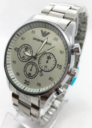 Годинник чоловічий наручний emporio armani (емпоріо армані), срібло з білим циферблатом ( код: ibw680so )