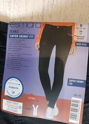 Джинсы стрейчевые евро 36 esmara ничевина super skinny fit2 фото