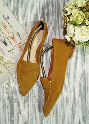 Zara. замша. стильные мокасины, лоферы на низком ходу