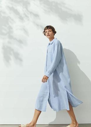 Linen/cotton платье рубашка р хл6 фото