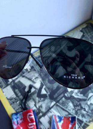 Мужские  солнцезащитные очки авиаторы thom richard  в металлической оправе.5 фото