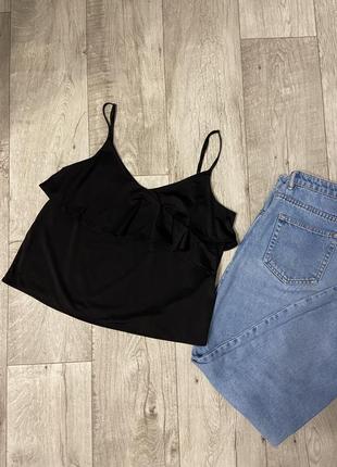 Базовий топ майка з воланом від h&m , розмір 46-48