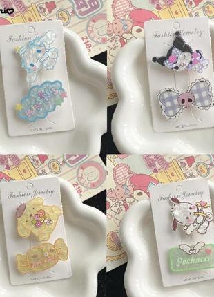 Набор заколок kawaii kuromi hello kitty аниме