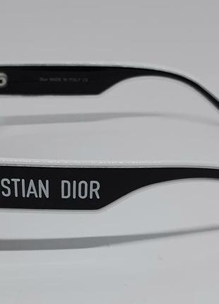 Очки в стиле christian dior женские солнцезащитные лисички черные однотонные с белым4 фото