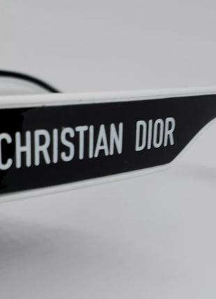 Очки в стиле christian dior женские солнцезащитные лисички черные однотонные с белым10 фото