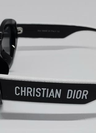 Очки в стиле christian dior женские солнцезащитные лисички черные однотонные с белым5 фото