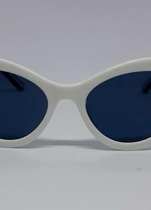Окуляри в стилі christian dior жіночі сонцезахисні сині в білій оправі2 фото