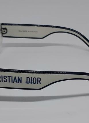 Окуляри в стилі christian dior жіночі сонцезахисні сині в білій оправі4 фото