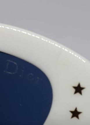 Окуляри в стилі christian dior жіночі сонцезахисні сині в білій оправі8 фото