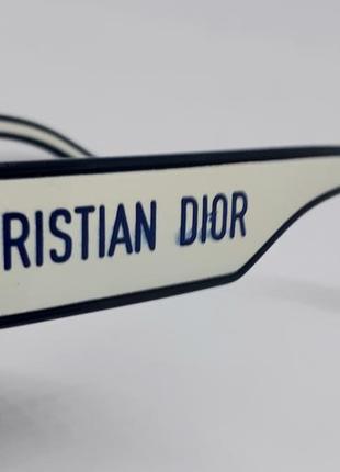 Окуляри в стилі christian dior жіночі сонцезахисні сині в білій оправі9 фото