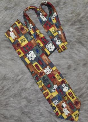 Шелковый, коллекционный галстук дисней 101 далматинец