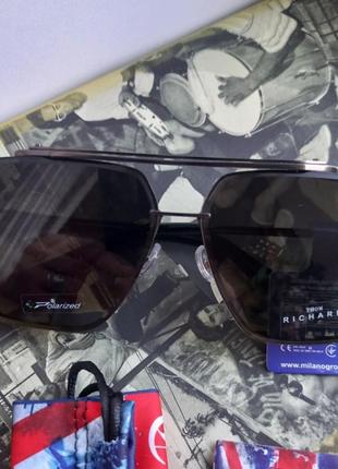 Чоловічі сонячні окуляри авіатори з поляризацією бренд thom richard   італія3 фото