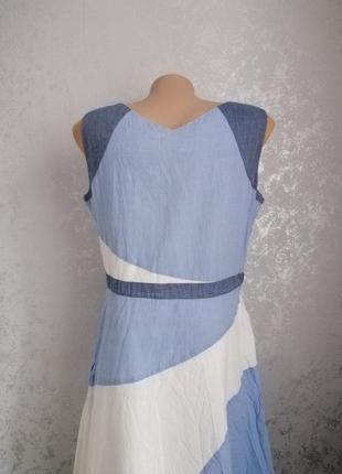Гарна літня натуральна сукня бавовна плаття міді з кишенями3 фото