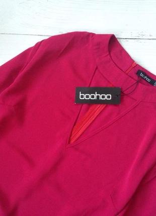 Рожева блузка з чекер boohoo2 фото