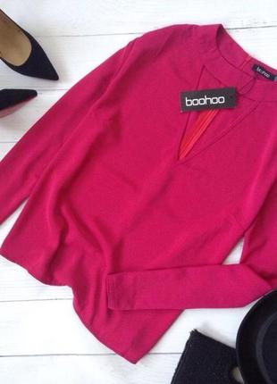 Рожева блузка з чекер boohoo1 фото