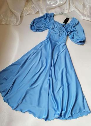 ☘️  шикарное эффектное невероятно красивое платье из искусственного шелка длины миди1 фото