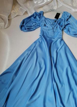 ☘️  шикарное эффектное невероятно красивое платье из искусственного шелка длины миди5 фото