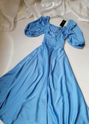 ☘️  шикарное эффектное невероятно красивое платье из искусственного шелка длины миди4 фото