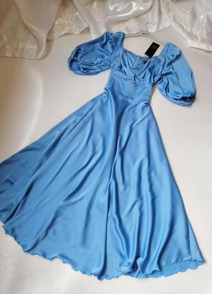 ☘️  шикарное эффектное невероятно красивое платье из искусственного шелка длины миди9 фото