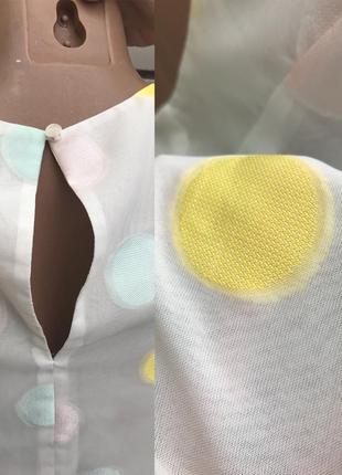 Белая блузка в разноцветные горохи marks &amp; spencer6 фото