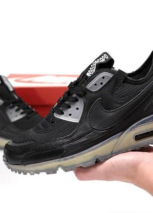 Nike air max 90 black grey мужские кроссовки серые