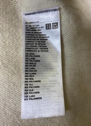 Шикарний светр з вовни  молочного кольору uniqlo5 фото