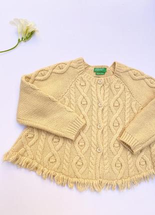 Кардиган в стиле boho от benetton из итальянской шерсти