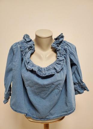 Шикарна брендова стильна котонова коротка блузка