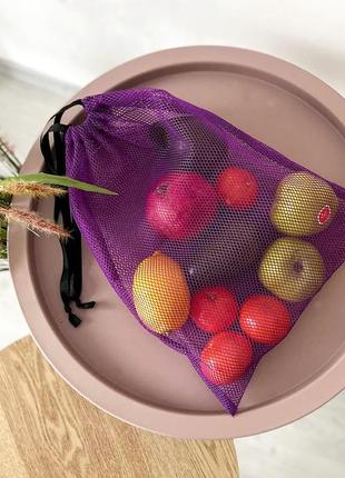 Эко мешок для продуктов l 30*40 см (фиолетовый)