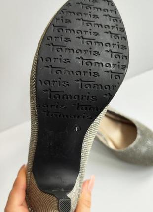 ♥️1+1=3♥️ tamaris женские туфли лодочки серебристый хамелеон10 фото