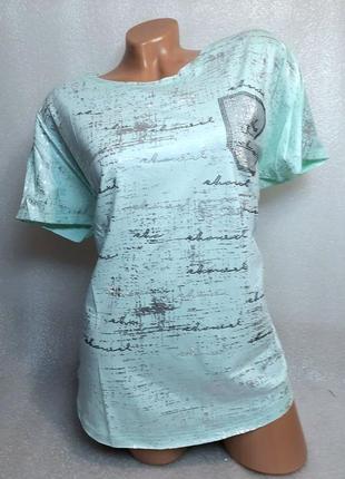 52-56 р. жіноча футболка великий розмір стрейч коттон дешево2 фото