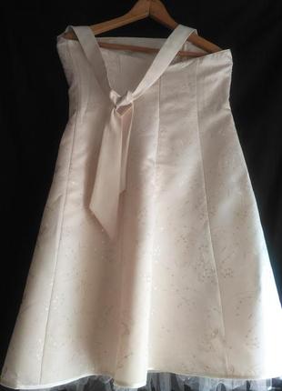 Фірмове класне плаття для урочистостей ( колір кремовий )3 фото