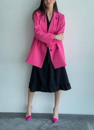 Жіночий рожевий oversize піджак3 фото
