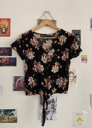 Рубашка, блуза, майка, топ, футболка принт цветы
