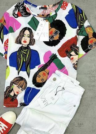 Стильна футболка zara з дівчатами