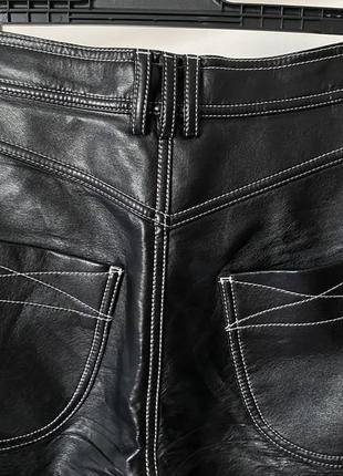 Крутые брюки с высокой посадкой из эко кожи l3 фото