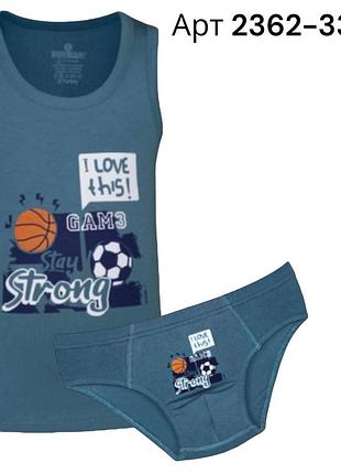 Комплект бавовняної білизни байкар для хлопчика майка труси плавки арт 2362-3363 active sport