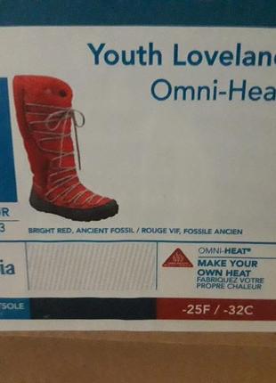 Зимові чоботи columbia loveland omni-heat р.32 і 353 фото